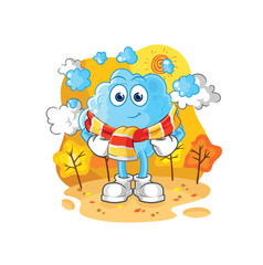 foam in the autumn. cartoon mascot vector