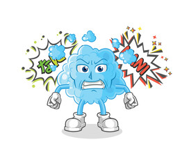 foam anime angry vector. cartoon character