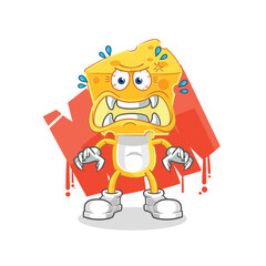 cheese head monster vector. cartoon character
