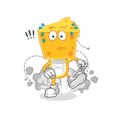 cheese head running illustration. character vector