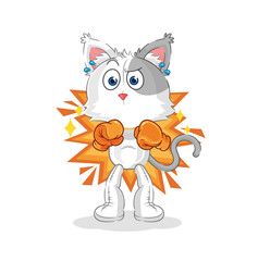 cat boxer character. cartoon mascot vector