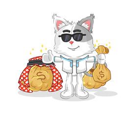 cat rich arabian mascot. cartoon vector