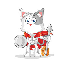 cat spartan character. cartoon mascot vector