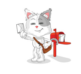 cat postman vector. cartoon character