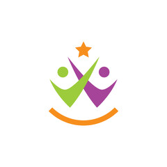 people logo design with star