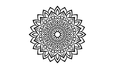 Black Mandala Illustration on doodle style. Vector hand drawn doodle mandala with hearts.
Black colors mandala design for print, poster, cover, brochure, flyer, banner, book cover.
