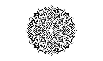 Black Mandala Illustration on doodle style. Vector hand drawn doodle mandala with hearts.
Black colors mandala design for print, poster, cover, brochure, flyer, banner, book cover.