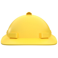 Yellow safety helmet 3d icon, for UI, poster, banner, social media post. 3D rendering