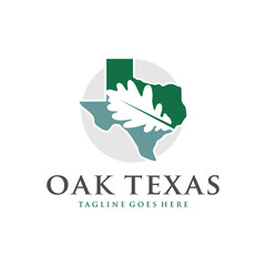 Texas oak illustration logo design