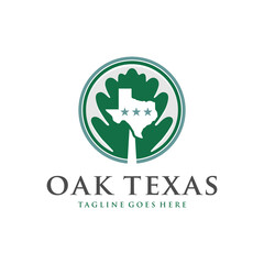 Texas oak illustration logo design