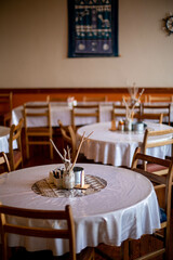 table setting in restaurant