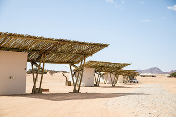 camping shelters in the desert of namibia 