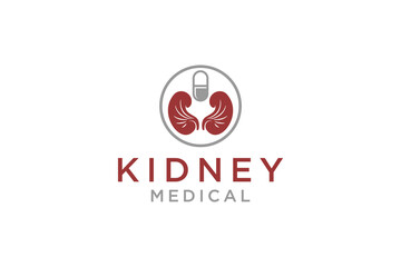 Medical nephrology logo design kidney icon symbol healthcare illustration