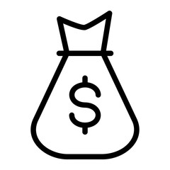 money bag line icon