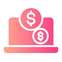 Fototapeta premium online money gradient icon