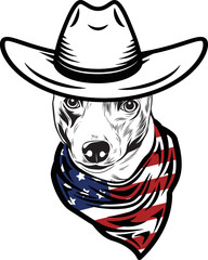Italian Greyhound Dog vector eps , Dog in Bandana, sunglasses, Fourth , 4th July vector eps, Patriotic, USA Dog, Cricut Silhouette Cut File