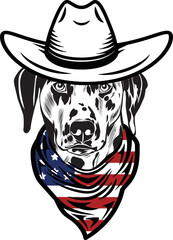 Dalmatian Dog vector eps , Dog in Bandana, sunglasses, Fourth , 4th July vector eps, Patriotic, USA Dog, Cricut Silhouette Cut File