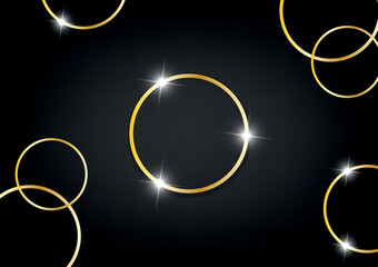 Golden with glitter on black background. Vector luxury golden 