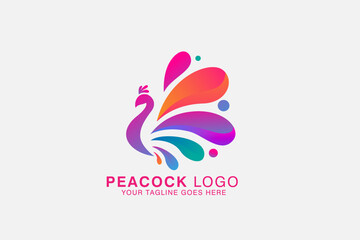 colorful peacock vector illustration usable for logo design related to poultry. nature. farmer. animal.bird