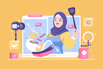 food blog content creator video illustration