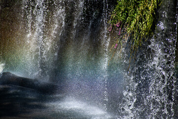 Rainbow on waterfall 