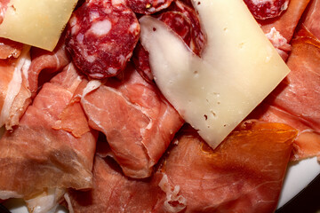 slices of Italian meats and cheese 