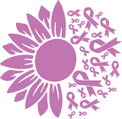Sunflower Testicular Cancer Orchid Ribbon vector eps,Testicular Cancer Awareness vector eps, Cricut files, vector eps cut file to use Cricut
