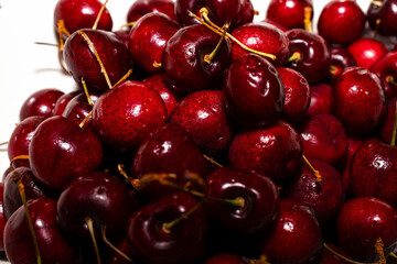 Pile of red cherries 