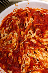 Homemade Pasta with tomato sauce