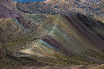 Vinicunca, Cusco Region, Peru. Montana de Siete Colores, or Rainbow Mountain. 