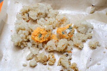 dried leftover rice 