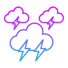 Lightning Line Gradient Icon