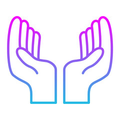Hands Line Gradient Icon