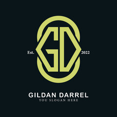 Elegant letter G and D monogram logo creative design