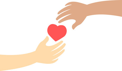 Obraz premium charity in diversity, charity hand sign illustration.