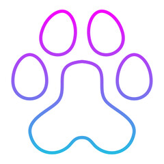 Paw Print Line Gradient Icon