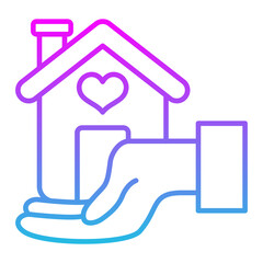 Help Homeless Line Gradient Icon
