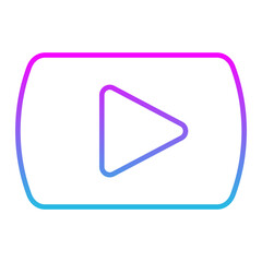 Youtube Line Gradient Icon