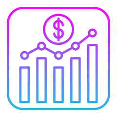 Stock Exchange App Line Gradient Icon