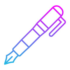 Fountain Pen Line Gradient Icon