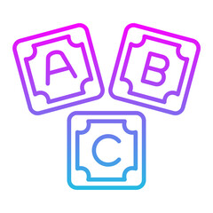Abc Block Line Gradient Icon