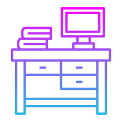 Desk Line Gradient Icon