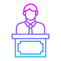 Speech Line Gradient Icon