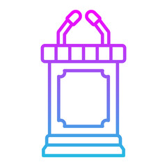 Lectern Line Gradient Icon