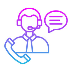 Customer Service Line Gradient Icon