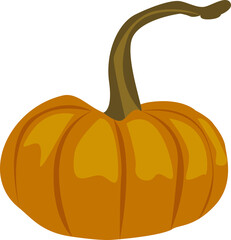 Pumpkin Fruit Flat Illustration, Autumn Element