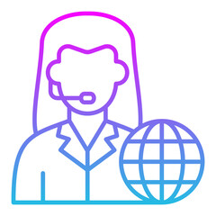 News Reporter Line Gradient Icon