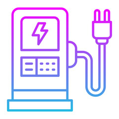 Charging Station Line Gradient Icon