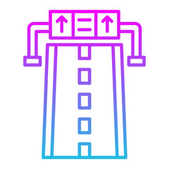 Highway Line Gradient Icon