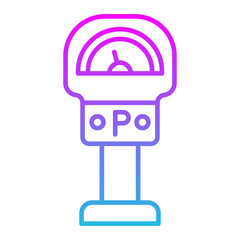 Parking Meter Line Gradient Icon